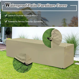 8 Pieces Patio Rattan Furniture Set with Storage Waterproof Cover and Cushion-Red view 8