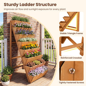 8-tier Vertical Raised Garden Bed Wood Elevated Planter Box with Legs-Orange view 8