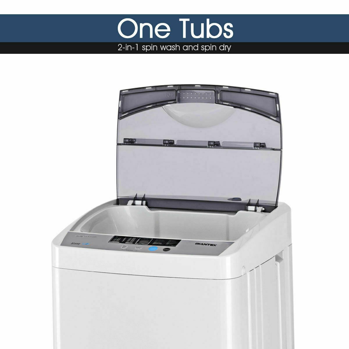 12 lbs Full-automatic Washing Machine with 10 Wash Programs view 5