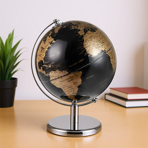 8 inches World Globe Modern Decorative Tabletop Earth Globe-Golden view 3