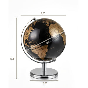 8 inches World Globe Modern Decorative Tabletop Earth Globe-Golden view 4