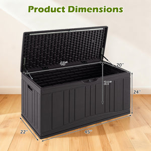300 L Outdoor Deck Box with Lockable Lid for Garden Tools Cushions-Brown view 5