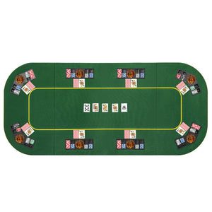79 x 36 Inch 8-Player Foldable Poker Table Top with Carry Bag and Cup Holders