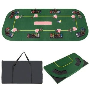 79 x 36 Inch 8-Player Foldable Poker Table Top with Carry Bag and Cup Holders view 4
