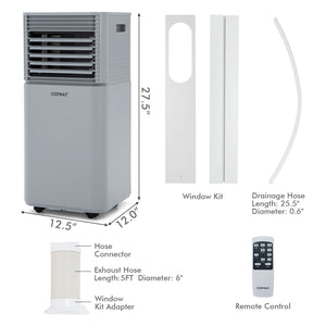 8000 BTU 3-in-1 Air Cooler with Dehumidifier and Fan Mode-Gray view 4