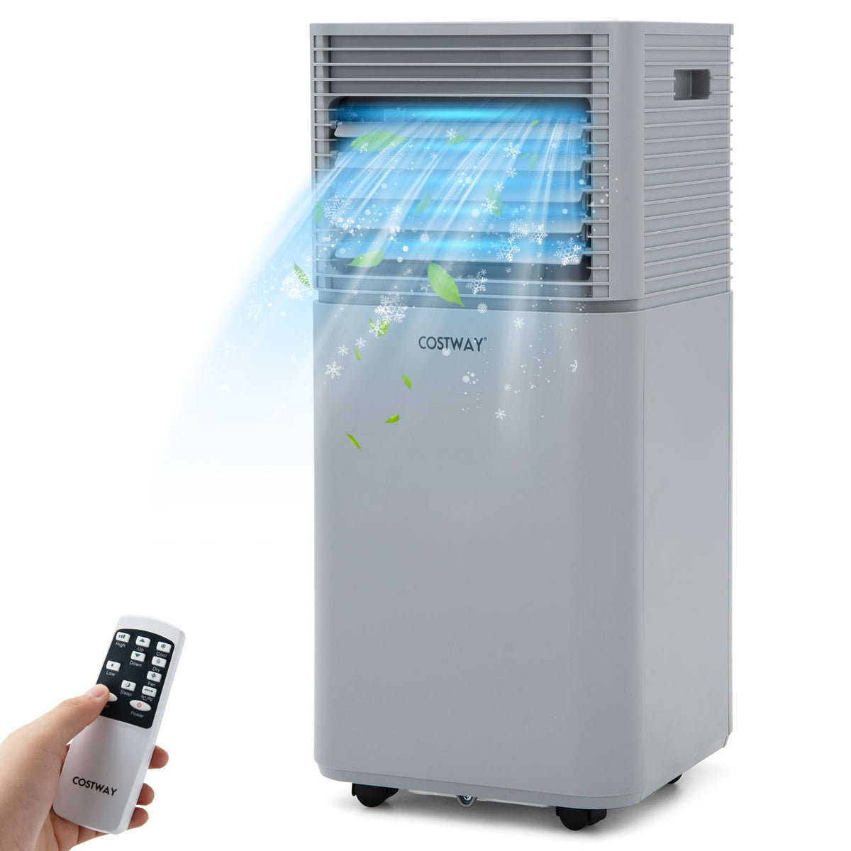 8000 BTU 3-in-1 Air Cooler with Dehumidifier and Fan Mode-Gray view 7