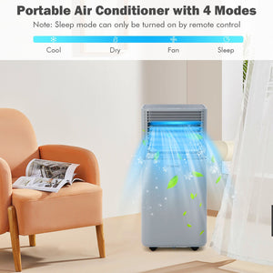 8000 BTU 3-in-1 Air Cooler with Dehumidifier and Fan Mode-Gray view 9