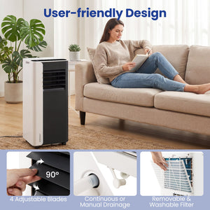 8000 BTU, 3 in 1 Portable Air Conditioner with Fan and Dehumidifier Model view 4