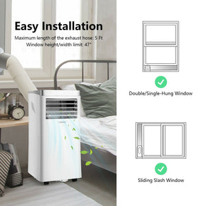 8000 BTU 3-in-1 Portable Air Conditioner with Remote Control-White view 6