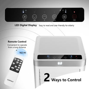 8000 BTU 3-in-1 Portable Air Conditioner with Remote Control-White view 8