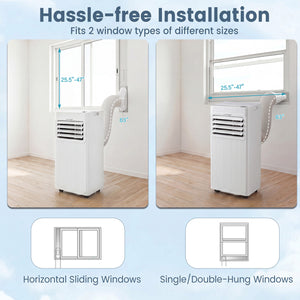 8000 BTU Portable AC with Sleep Mode and Window Kit Cools 350 Sq.Ft-White view 9