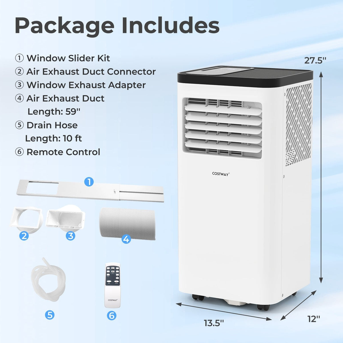 8000 BTU Portable Air Conditioner 3 in 1 Floor AC Unit Fan and Dehumidifier for Room view 3