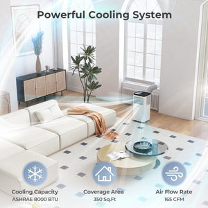 8000 BTU Portable Air Conditioner 3 in 1 Floor AC Unit Fan and Dehumidifier for Room view 4
