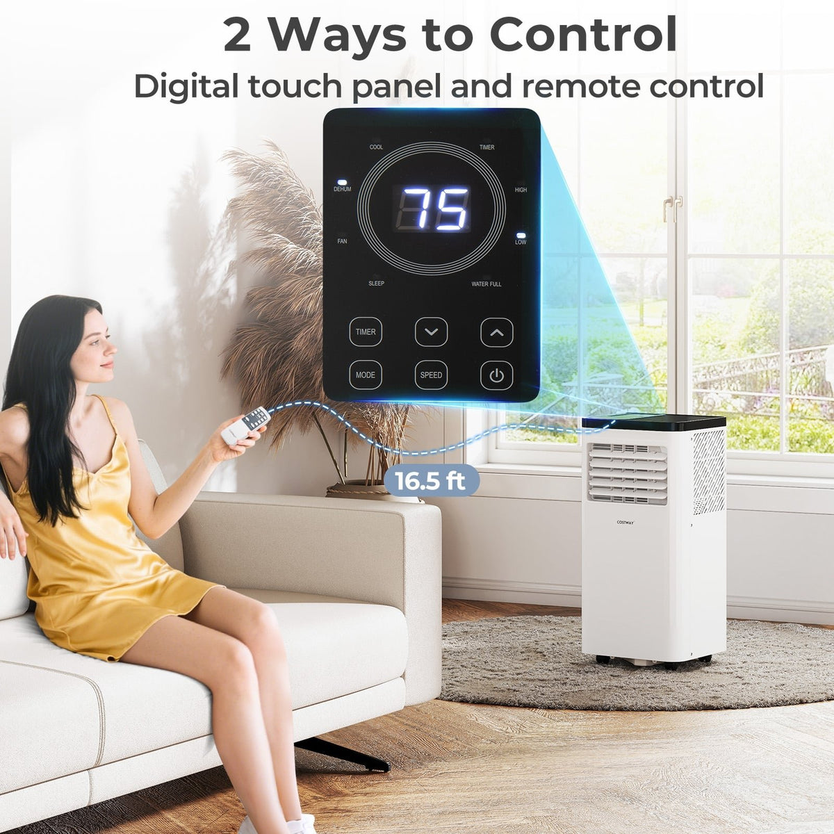 8000 BTU Portable Air Conditioner 3 in 1 Floor AC Unit Fan and Dehumidifier for Room view 9