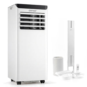 8000 BTU Portable Air Conditioner Cools with Dehumidifier and 24H Timer-Black