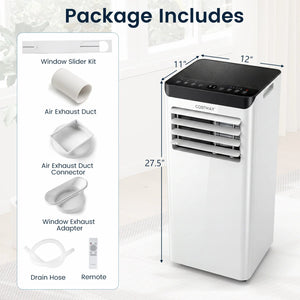 8000 BTU Portable Air Conditioner Cools with Dehumidifier and 24H Timer-Black view 3