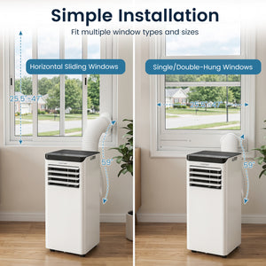 8000 BTU Portable Air Conditioner Cools with Dehumidifier and 24H Timer-Black view 6