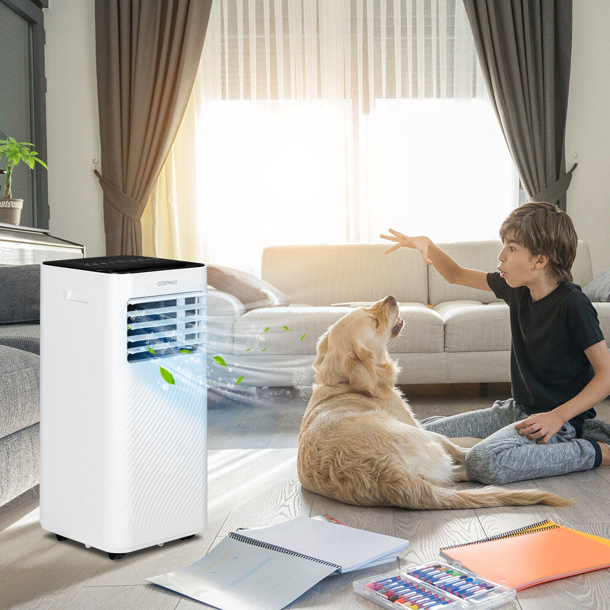 8000 BTU Portable Air Conditioner with Remote Control and Sleep Mode-Black view 2