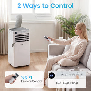 8000 BTU Portable Air Conditioner with Dehumidifier and 24H Timer-White view 4