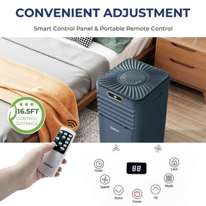 8000BTU 3-in-1 Portable Air Conditioner with Remote Control-Dark Blue view 3