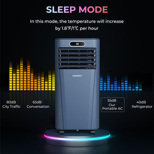 8000BTU 3-in-1 Portable Air Conditioner with Remote Control-Dark Blue view 9