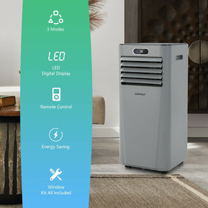 8000BTU 3-in-1 Portable Air Conditioner with Remote Control-Gray view 3