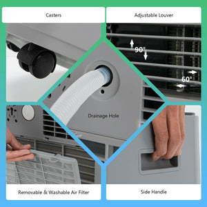 8000BTU 3-in-1 Portable Air Conditioner with Remote Control-Gray view 9