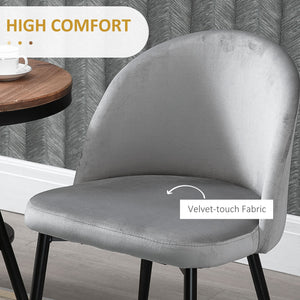 Modern Dining Chairs, Mid-Back Velvet-touch Upholstery Side Chair, Table Chair for Living Room, Dining Room, Grey, Set of 4