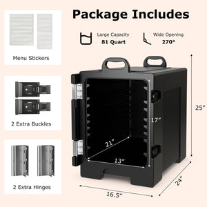81 QT Hot Box Food Warmer with 5 Full-Size Pans and Handles Double Buckles view 4