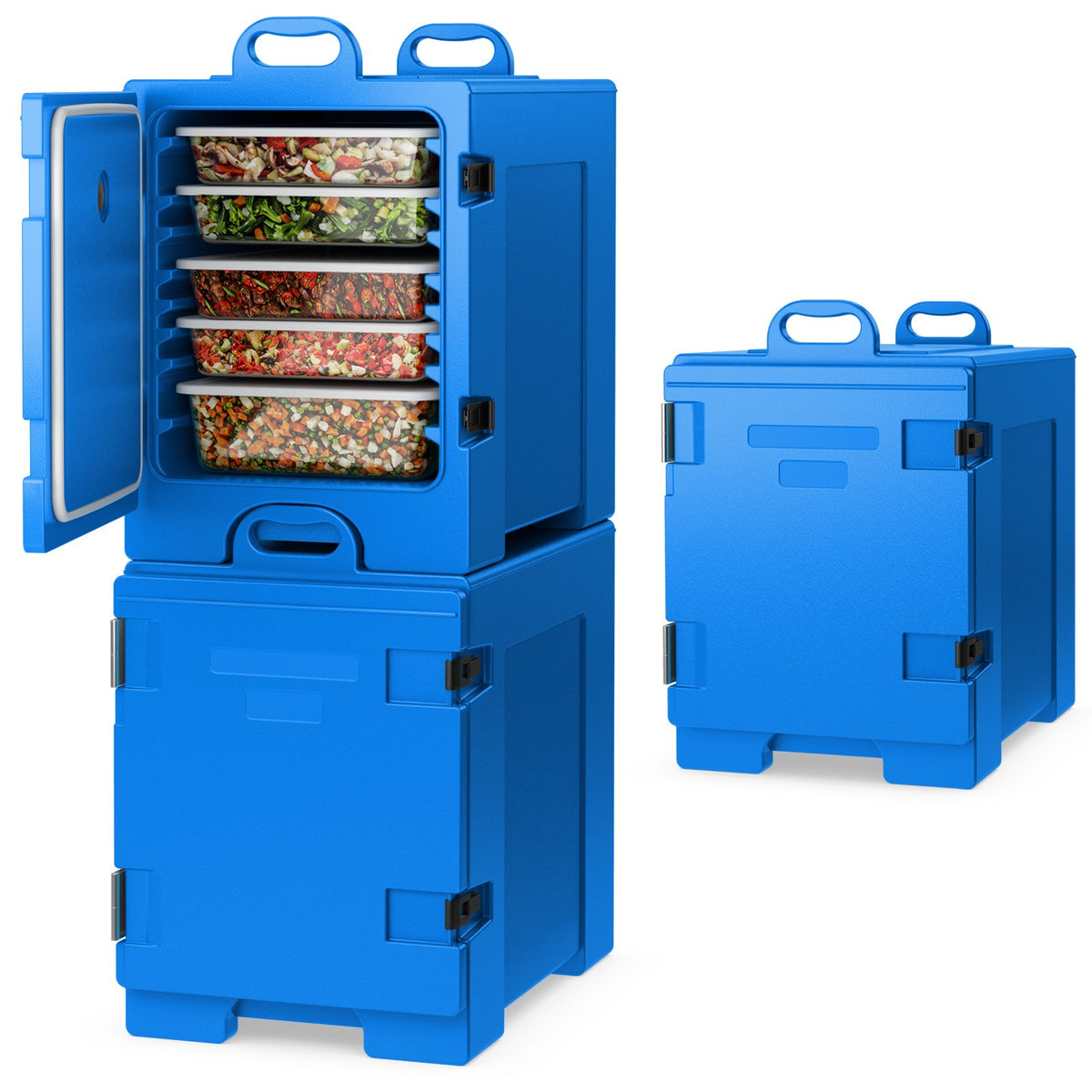 81 Quart Capacity End-loading Insulated Food Pan Carrier with Handles-Navy view 7