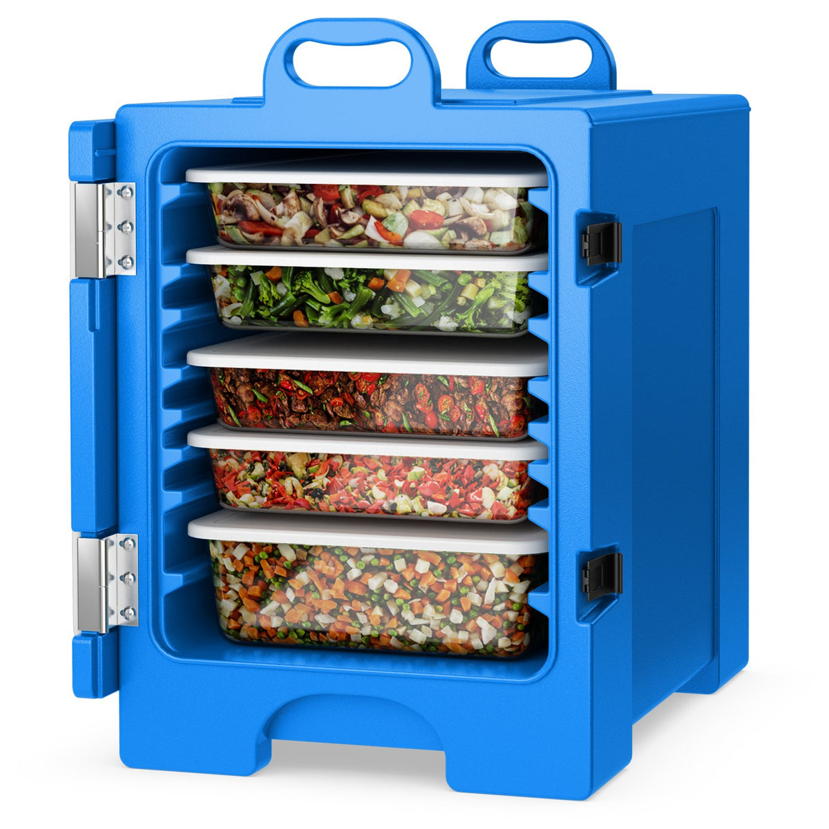 81 Quart Capacity End-loading Insulated Food Pan Carrier with Handles-Navy view 8