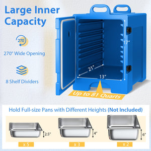81 Quart Capacity End-loading Insulated Food Pan Carrier with Handles-Navy view 9