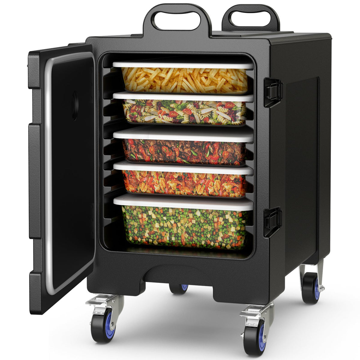 81 Quart Capacity End-loading Insulated Food Pan Carrier with Wheels view 4