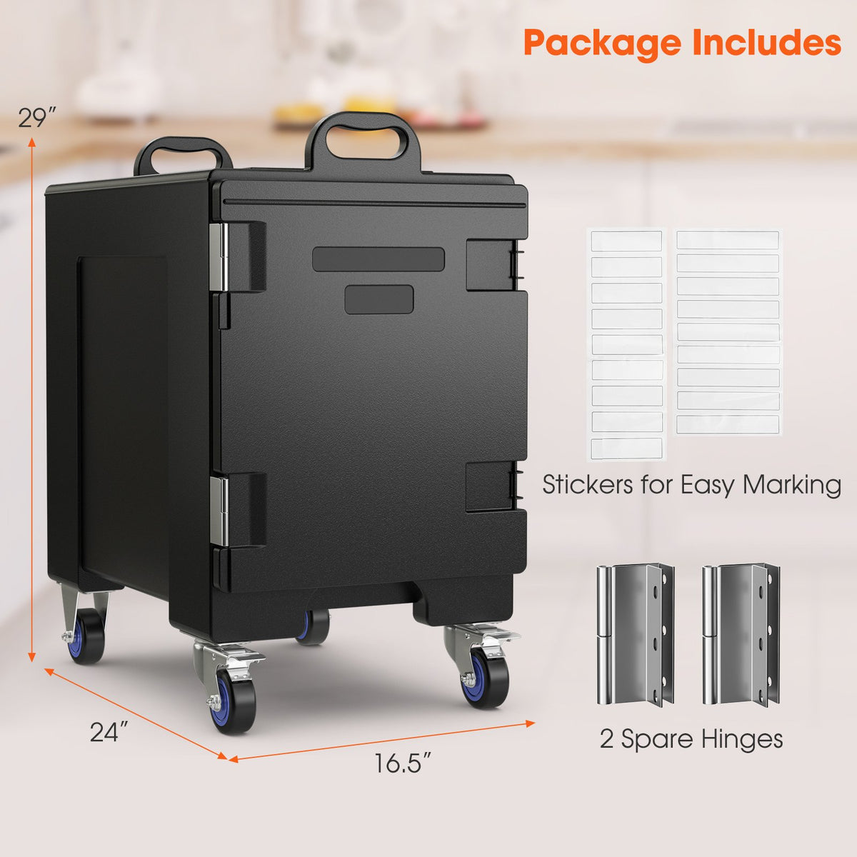 81 Quart Capacity End-loading Insulated Food Pan Carrier with Wheels view 5