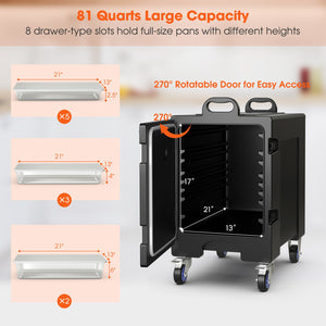 81 Quart Capacity End-loading Insulated Food Pan Carrier with Wheels view 9