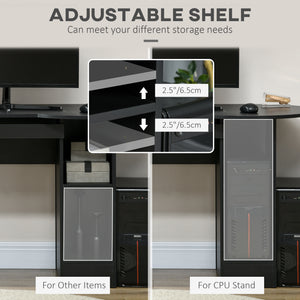 Computer Desk with Storage, Home Office Laptop Table with Shelves and Drawers – view 5