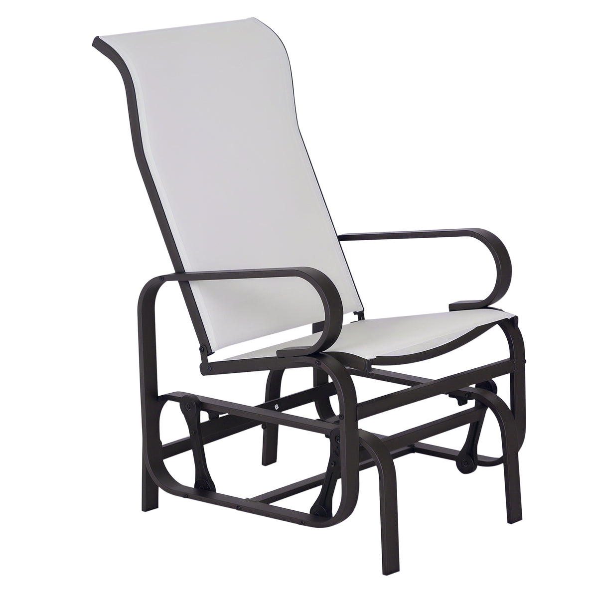 Patio Glider with Breathable Mesh Fabric, Outdoor Glider Chair, Garden Rocking Gliding Seat for Patio – view 2