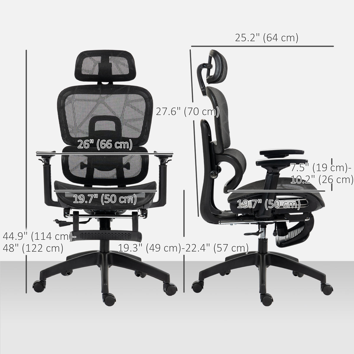 Mesh Office Chair with 3D Armrest, High Back Desk Chair with Lumbar Support, 135° Reclining – view 2