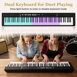 88-Key Electric Piano Keyboard with Adjustable Stand and, Portable Bag-Black view 6