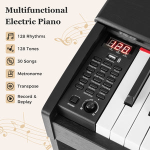 88-Key Hammer Action Weighted Keyboard with Furniture Stand-Black view 5