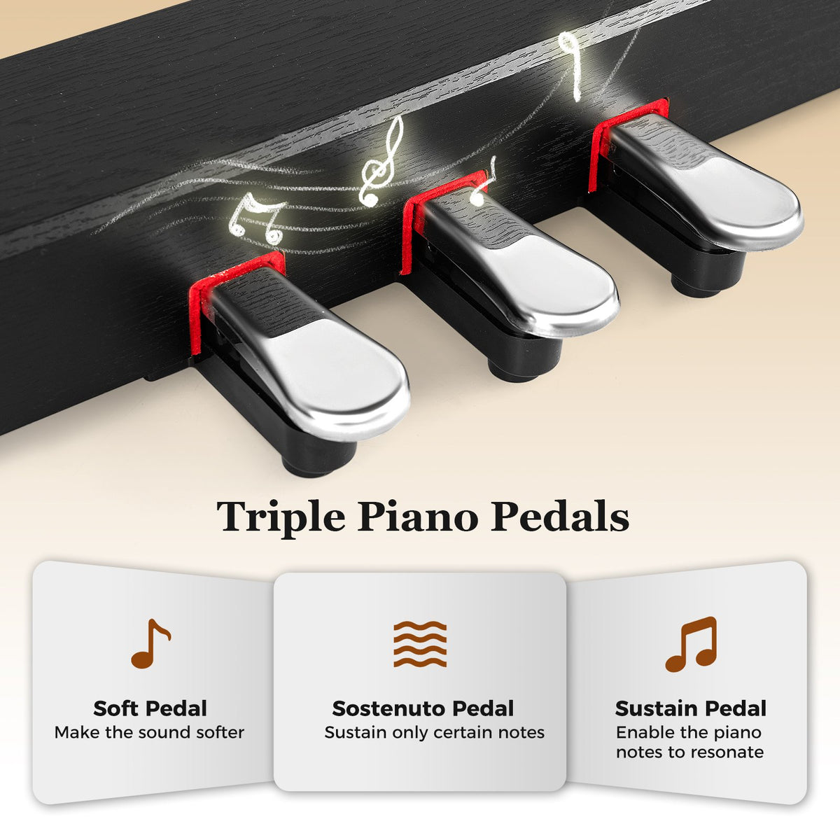 88-Key Hammer Action Weighted Keyboard with Furniture Stand-Black view 9