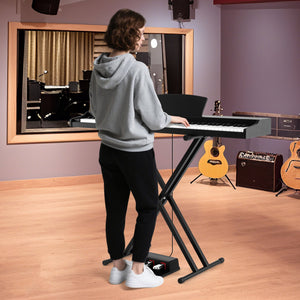 88-Key Keyboard Piano Set with Adjustable Stand-Black view 3