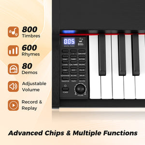 88-Key Keyboard Piano Set with Adjustable Stand-Black view 5