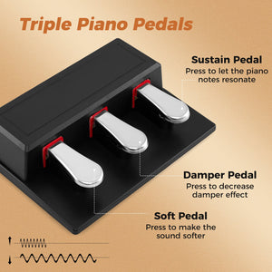 88-Key Keyboard Piano Set with Adjustable Stand-Black view 8