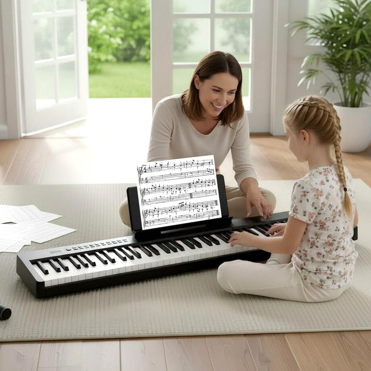 88 Keys Velocity-Sensitive Piano Keyboard with French DREAM Audio Source-Black view 2