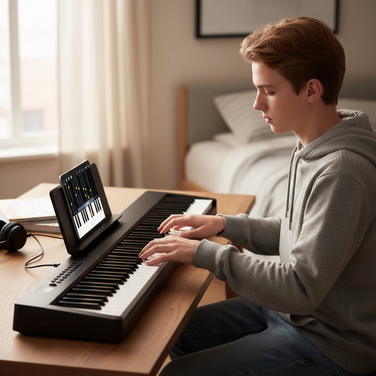 88 Keys Velocity-Sensitive Piano Keyboard with French DREAM Audio Source-Black view 3
