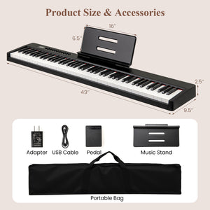 88 Keys Velocity-Sensitive Piano Keyboard with French DREAM Audio Source-Black view 5