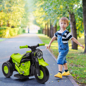 Qaba Electric Motorcycle for Kids, 6V Ride on Bubble Car with LED Headlight, Music, Pedal, for 2-5 Years