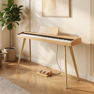 88-Key Semi-Weighted Digital Piano with 3 Pedal Unit and 80 Demos-Natural view 2