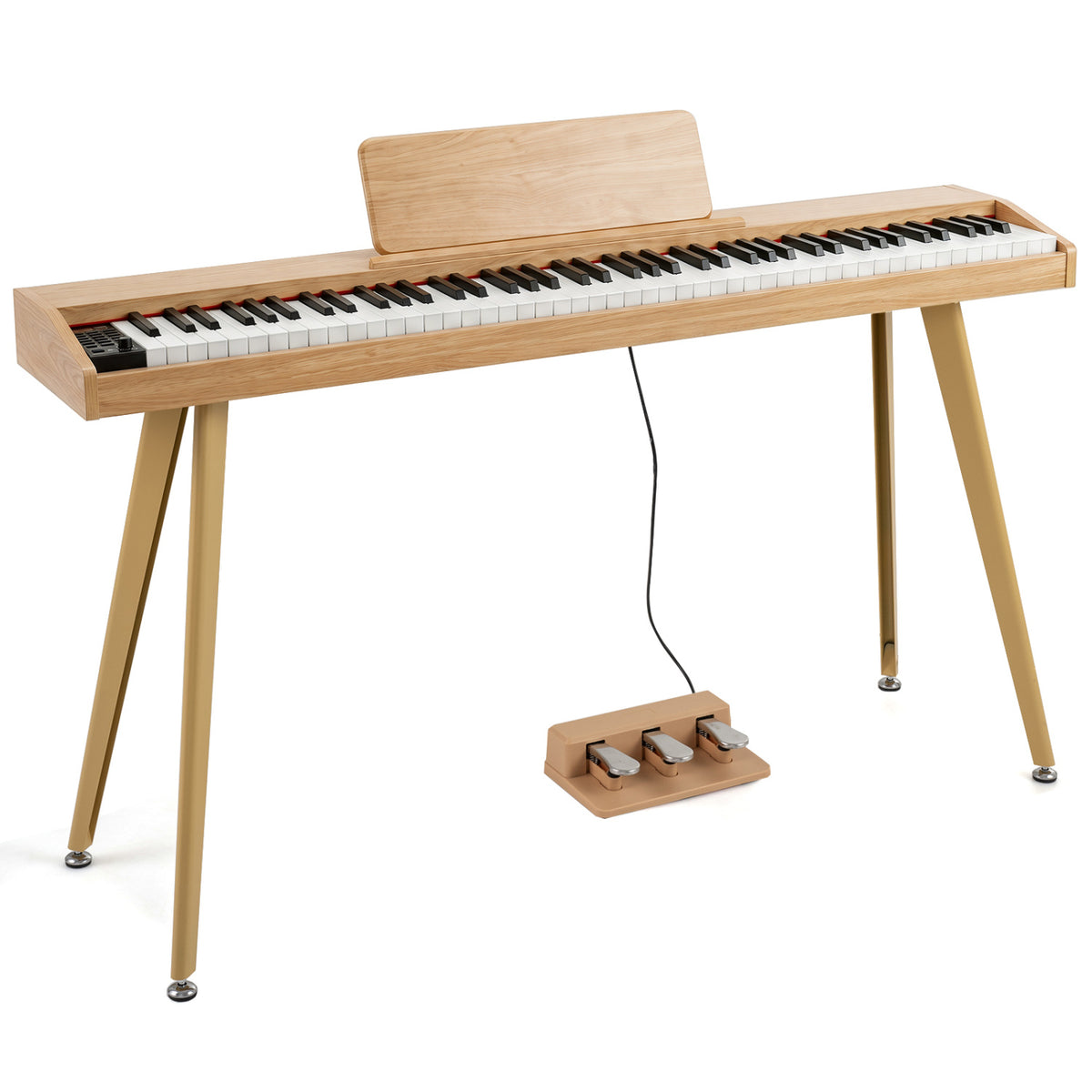 88-Key Semi-Weighted Digital Piano with 3 Pedal Unit and 80 Demos-Natural